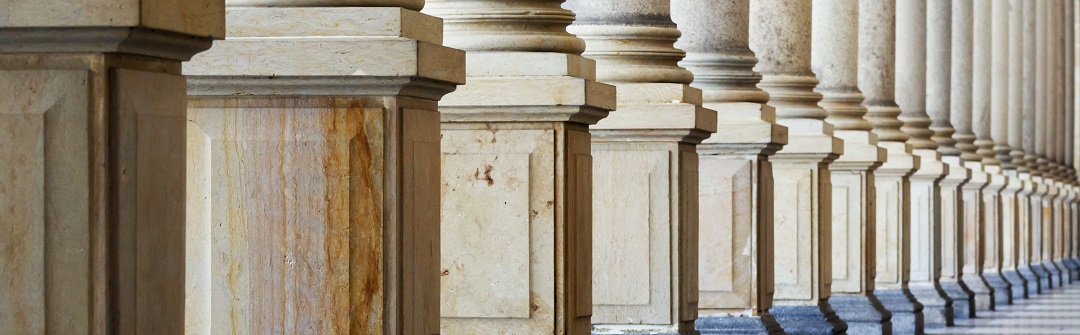 Long row of marble columns