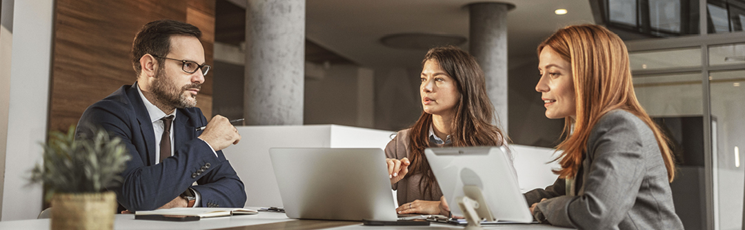 Man and women meeting in a conference room
