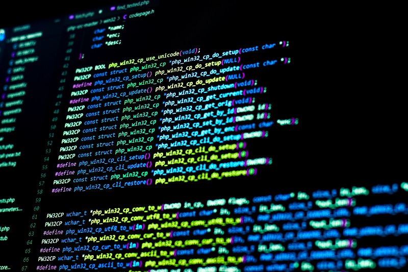 lines of software code on computer screen