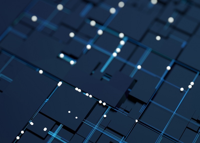 Close up of chip circuits
