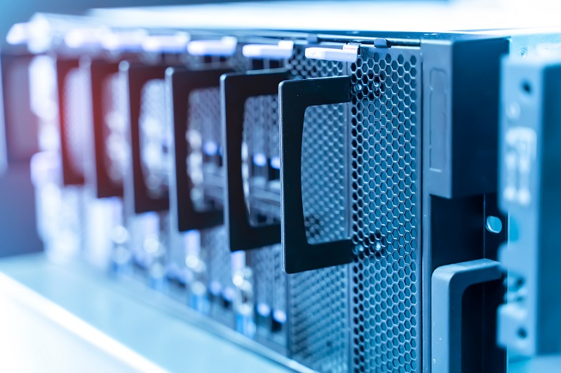 A close-up of a server