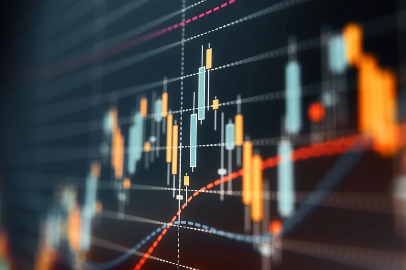 Abstract stock chart showing daily highs and lows