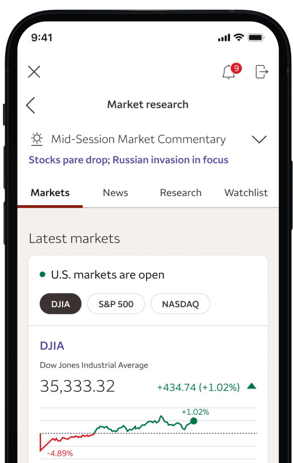 simulated phone screen displaying market research