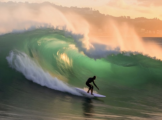 man surfing