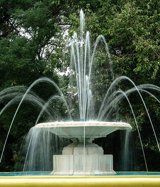 Flowing fountain symbolizing  cash management and movement
