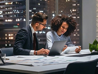 Professionals reviewing plans tailored to custom lending solutions.